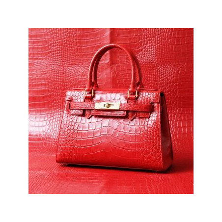 kabelka z usně vzor krokodýl